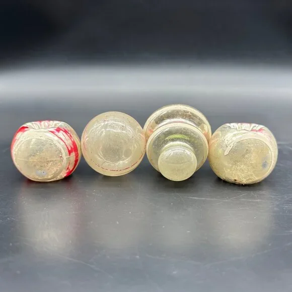 Vintage Shiny Brite Christmas Ornaments Mid Century Set Of 4 USA Indent Tornado - Picture 3 of 13